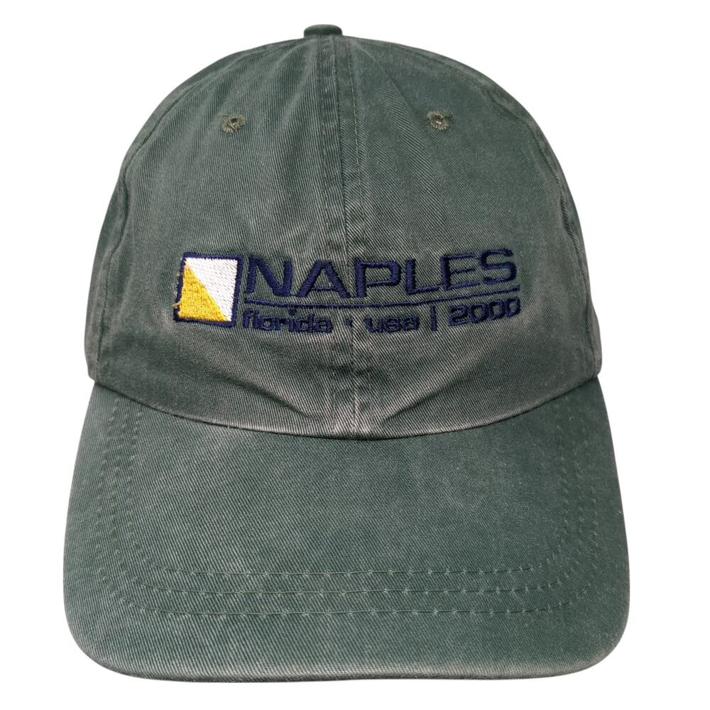 Naples 2000 Slideback Hat Green One Size Embroidered Fahrenheit Vintage